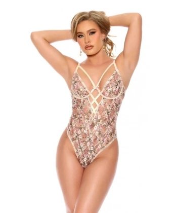 Çiçek Desenli Fantezi Body