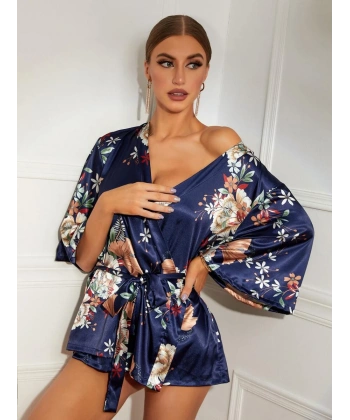 Çiçek Desenli Sabahlık 8330