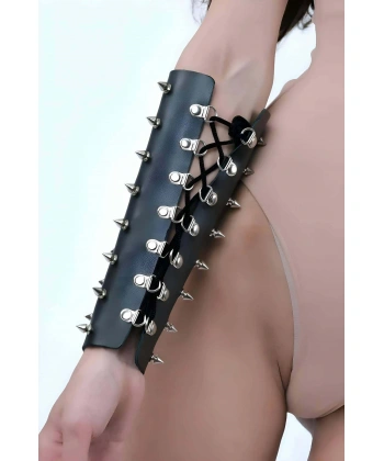 Çivi Detaylı Kol Takısı, Vücut Aksesuar Deri Harness - Brf1270