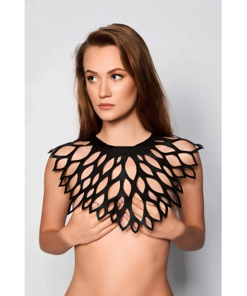 Damla Detaylı Şık Deri Harness Şal - Brf1407