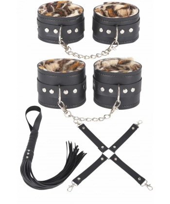 Deri Leoparlı 4lü Harness Set