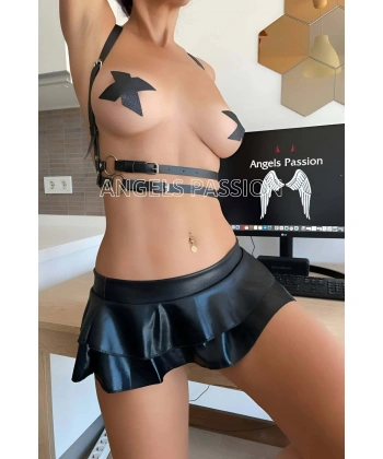 Deri Üst Harness, Seksi Deri Yelek - Brf210