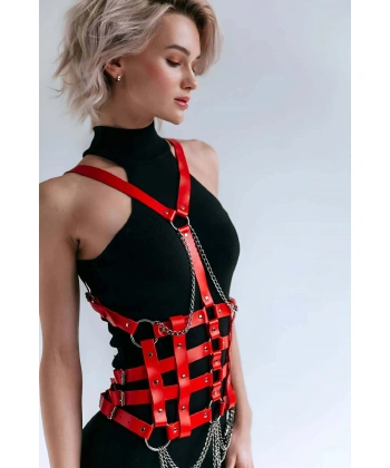 Elbise Üzeri Deri Kemer, Deri Elbise Kemeri, Deri Korse Harness - Brf1072