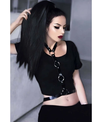 Elbise Üzeri Şık Deri Harness - Brf423