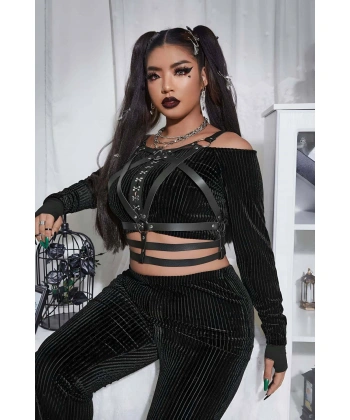 Fantazi Deri Göğüs Harness, Kadın Göğüs Üzeri Harness - Brf955