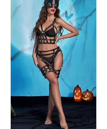 Fantazi Deri Göğüs Ve Jartiyer Harness Takım - Brf846