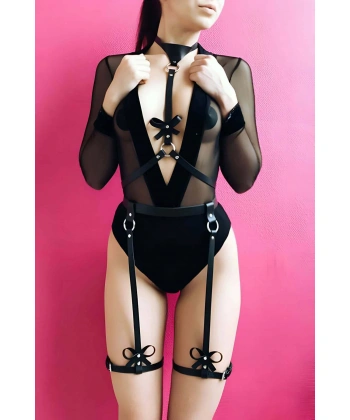 Fiyonklu Seksi Jartiyer Harness Takım - Brf276
