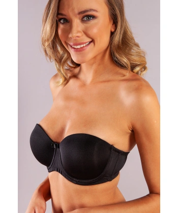 Gabrıella Balconette Foam Cup Bra, Siyah Konforlu Ve Şık Sütyen, Strapless