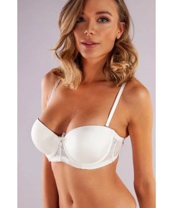 Gala Push-up Strapless Bra, Ekru Konforlu Ve Şık Sütyen, Strapless