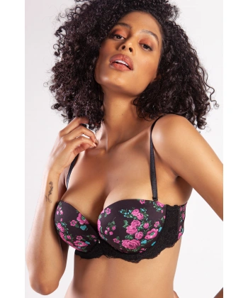 Gardenia Balconette Heavy Push Up Bra, Siyah Konforlu Ve Şık Sütyen