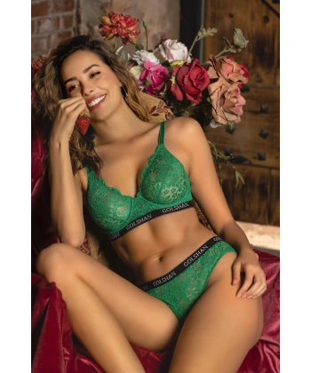 Gaudy Lace Bra, Yeşil Konforlu Ve Şık Sütyen