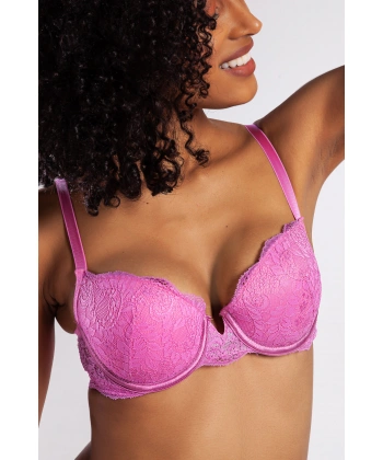 G.colors Balconette Foam Push Up Bra, Koyu Pembe Konforlu Ve Şık Sütyen