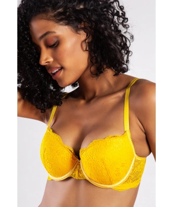 G.colors Balconette Foam Push Up Bra, Sarı Konforlu Ve Şık Sütyen