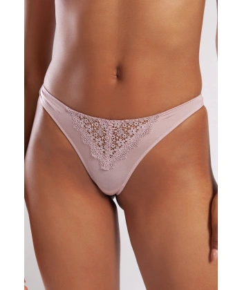 Golshan Garland Mini String, Kadın Güpürlü Açık Pembe Külot