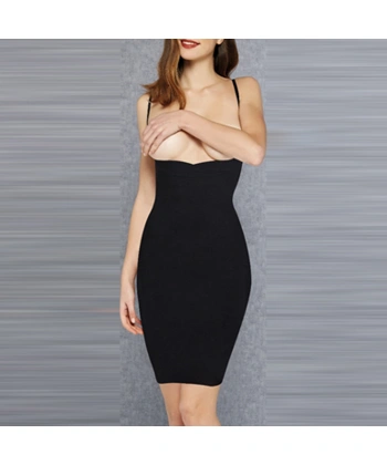 Kadın Siyah Uzun Elbise Korse 5901