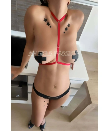 Lastik Boyun Aksesuarı - Lastik Kadın Boyun Harness - Şık Gömlek İçi Aksesuar - Brf209