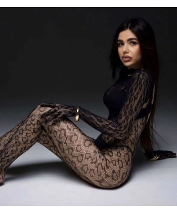 Leopar Desen Vücut Çorabı