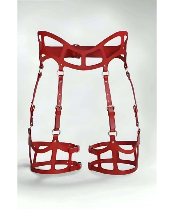 Seksi Deri Jartiyer Harness, Gotik Jartiyer Harness - Apft1158