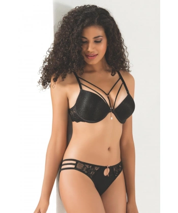 Silikonlu Taşlı Simli Sütyen Takım Kadın 5020