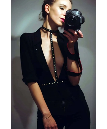 Sıralı Perçinli Şık Harness - Brf343