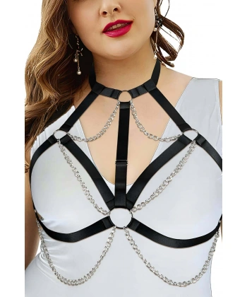 Zincirli Lastik Göğüs Harness - Brf818