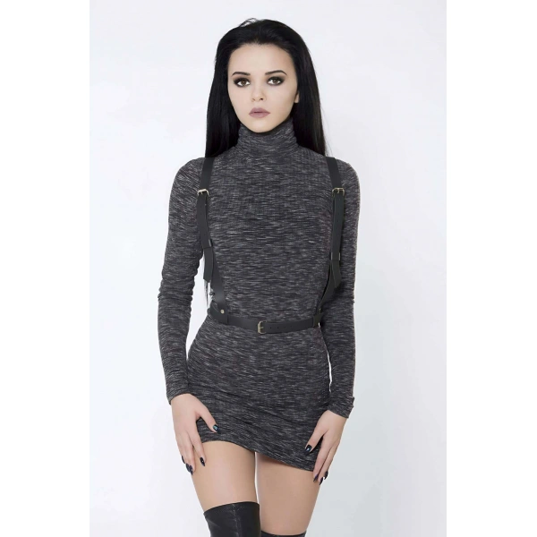 Beli Kurdeleli Şık Deri Harness - Brf177