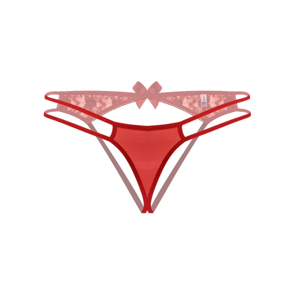 Beruflic Kırmızı Dantelli Arkası Açık Fantezi Külot Tanga