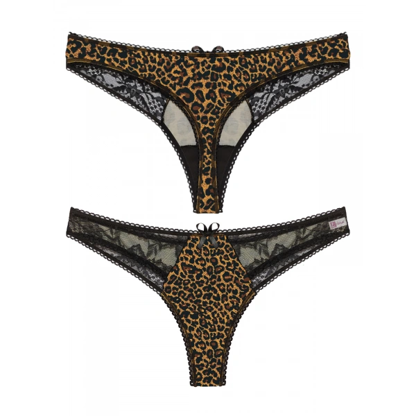 Beruflic Leopar Desenli Dantelli Fantezi G String Külot