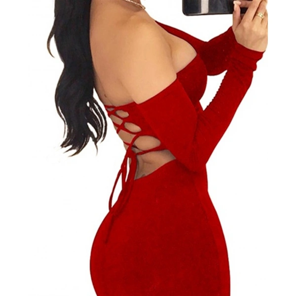 Beruflic Sırt Dekolteli Straplez Mini Elbise