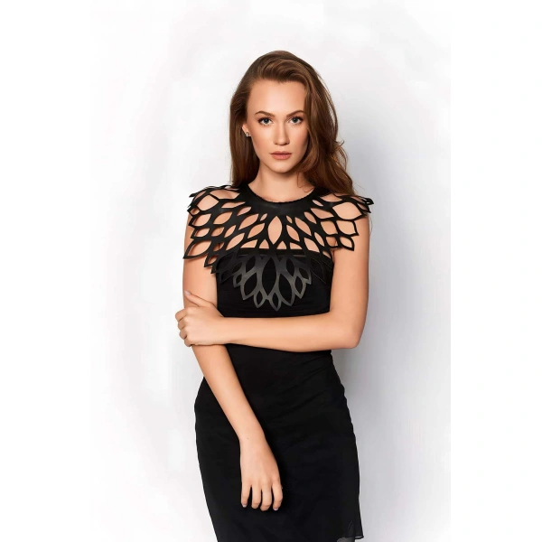 Damla Detaylı Şık Deri Harness Şal - Brf1407