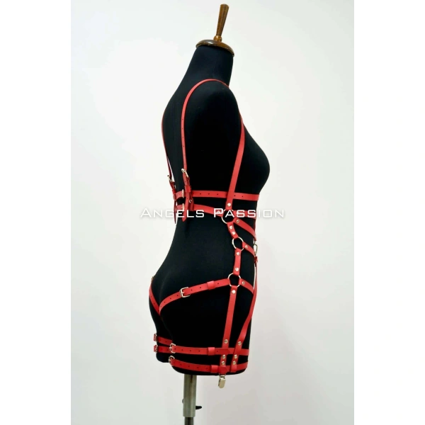 Deri Body Harness, Deri Dansçı Kostüm, Pole Dans Kostüm - Apft502