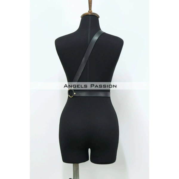 Göğüs Üzeri Tek Askılı Deri Bel Kemeri, Seksi Aksesuar - Brf1183_kopya(1)