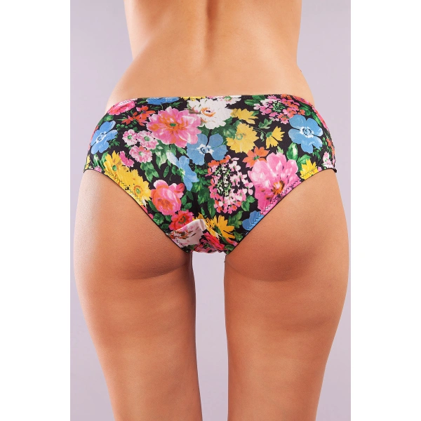 Golshan Garden Boy Short, Kadın Dantelli Çiçek Baskılı Şort Külot