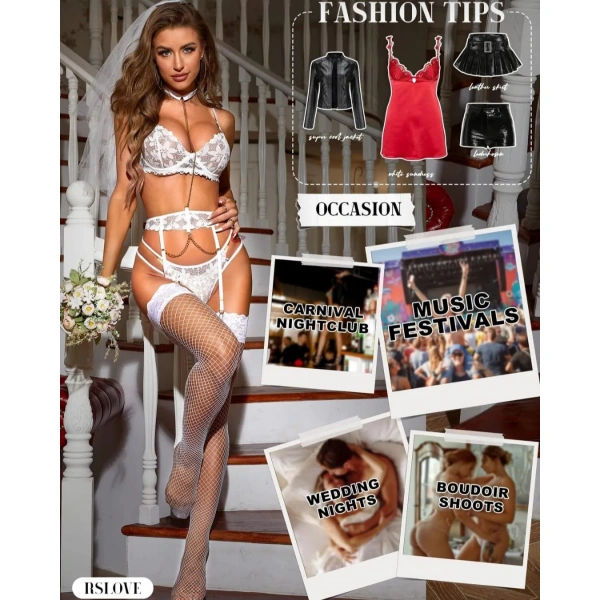 Kadın Beyaz File Silikonlu Jartiyer Çorabı