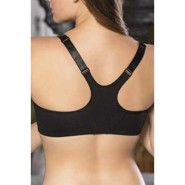 Siyah Önden Fermuarlı Pamuklu Sütyen,günlük Ve Medikal Kullanım İçin, Kadın İç Giyim
