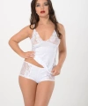 Beyaz Atlet Şort Takım - 3018