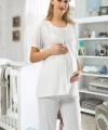 Ekru Hamile ( Lohusa ) Pijama Takımı - 1606