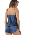 Lacivert Saten Babydoll Şortlu Takım - 259