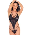 Siyah Dantelli Bodysuit - 929