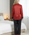 Siyah-kırmızı Saten Pijama Takımı - 1621