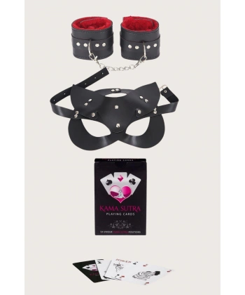 Beruflic Sexy Görselli Oyun Kartı Kama Sutra  Kelepçe Maske Set