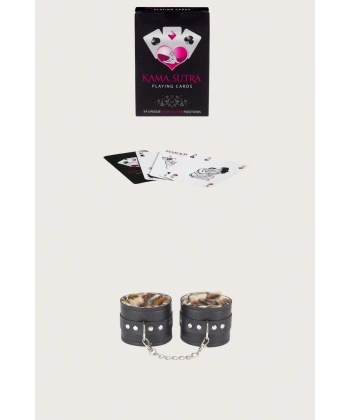 Beruflic Sexy Görselli Oyun Kartı Kama Sutra Leopar Kelepçe Set