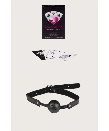 Beruflic Sexy Görselli Oyun Kartı Kama Sutra Siyah Ağız Topu Set