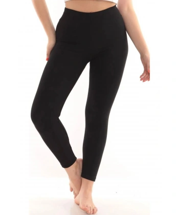 Kadın Siyah Termal Tayt İçi Şardonlu