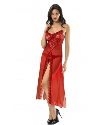 Kırmızı Şifon Gecelik - 222