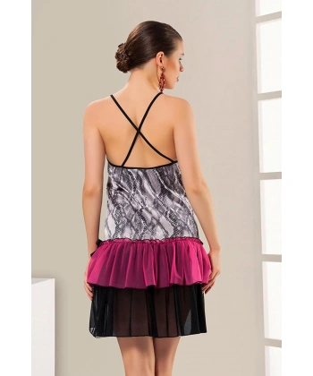 Renkli Dantel Gecelik - 616