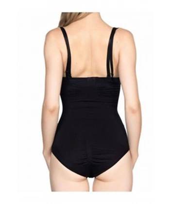 Siyah Açık Göğüs Çıtçıtlı Dikişsiz Korse - 756