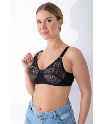 Siyah Dantelli Toparlayıcı Sütyen - 506