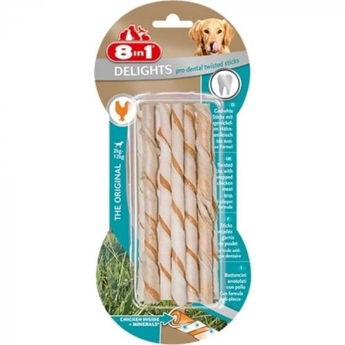 8in1 Delights ProDental Köpekler İçin Twisted Sticks 10Lu
