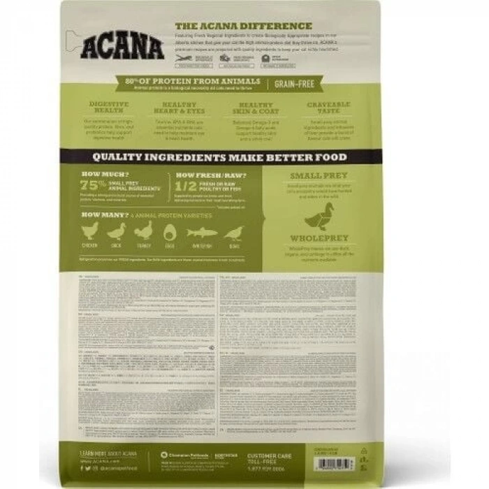 Acana Grasslands Ördekli ve Tavuklu Tahılsız Kedi Maması 1,8kg